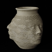 Earthenware pot with three faces / 2023 / in private collection